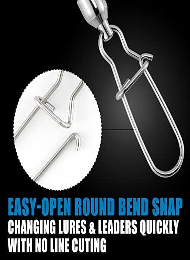 Dr.Fish 20 Pack Ball Bearing Snaps Swivels Fishing Tackles Duo Lock Snaps Stainless Steel Saltwater Freshwater Lure Leader Line Connector #1 - Image 4